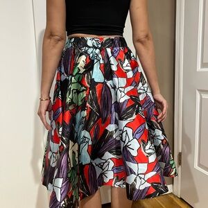 Floral A-Line Skirt - Multicolor